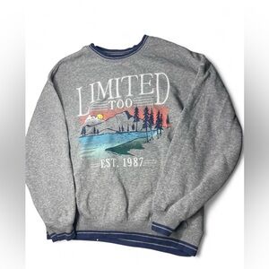 Limited Too Gray Crewneck with Scenic Graphic
